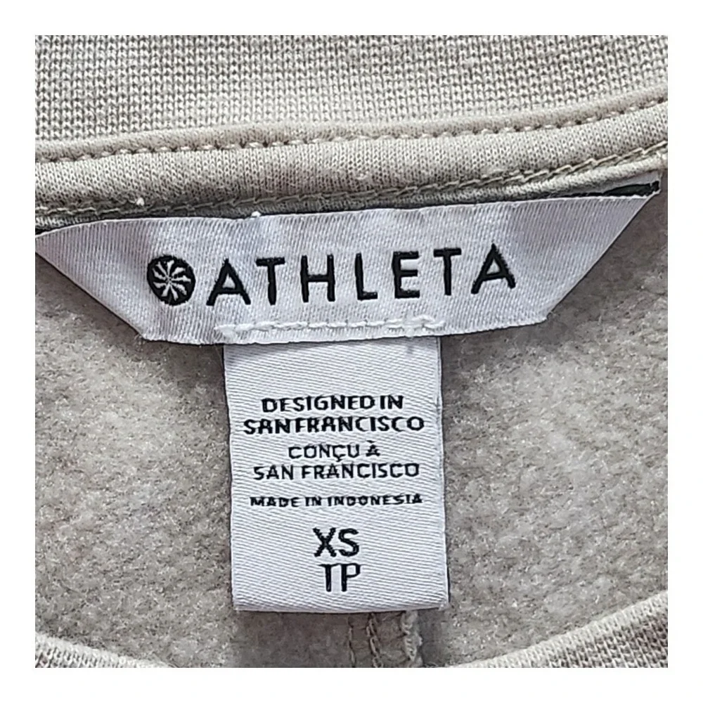 Athleta Retroplush Crew Neck Sweatshirt Size XS Extra Small Gym Sport Cozy - Picture 3 of 10